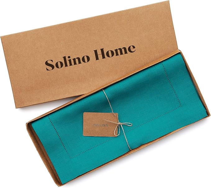 Solino Home Linen Teal Table Runner 156 Inches Long - Image 6