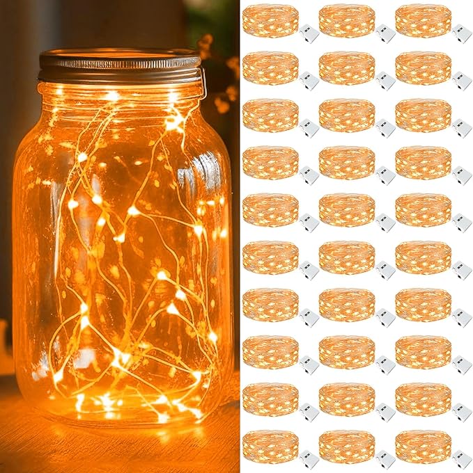 kolpop 30 Pack LED Fairy Lights Battery Operated, 7FT 20 LED Mini Twinkle by kolpop