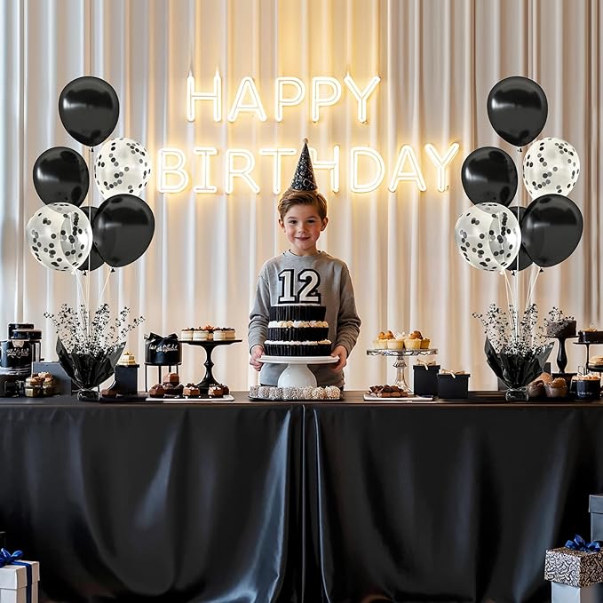 6 Set Black Balloon Table Centerpieces - Image 5
