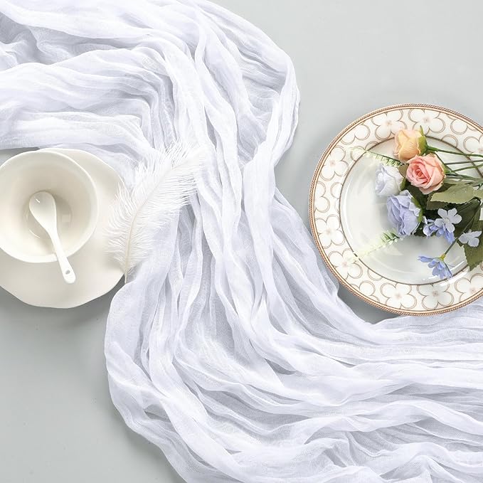 6 Pack White Cheesecloth Table Runner 10ft Boho Gauze Fabric Cheese Cloth Table - Image 6