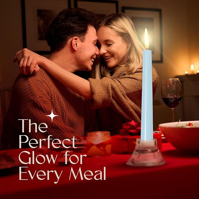 Leor & Lair Light Blue Taper Candles - Image 4