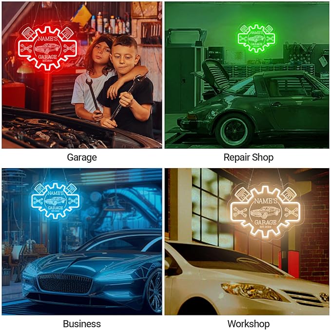 Custom Garage Neon Sign for Wall Decor, Personalized LED Garage Name Signs for - Image 3