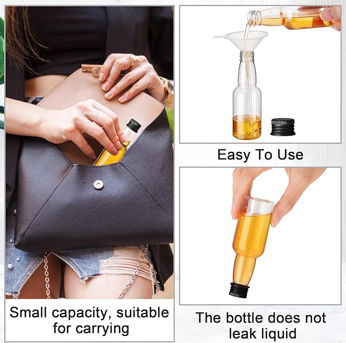 120 Pcs Mini Liquor Bottles Airtight Shot Miniature Empty Plastic Alcohol - Image 3