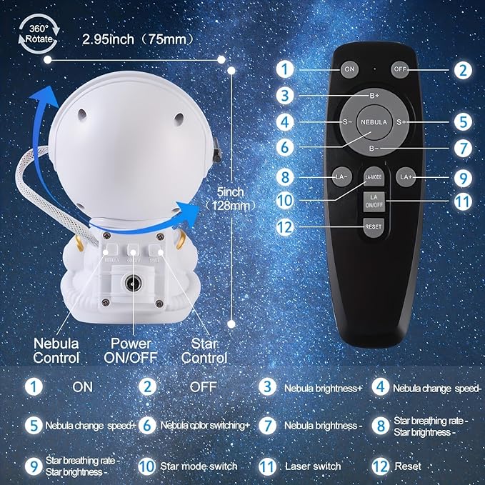 Astronaut Star Projector, Star Projector Galaxy Light - Image 4