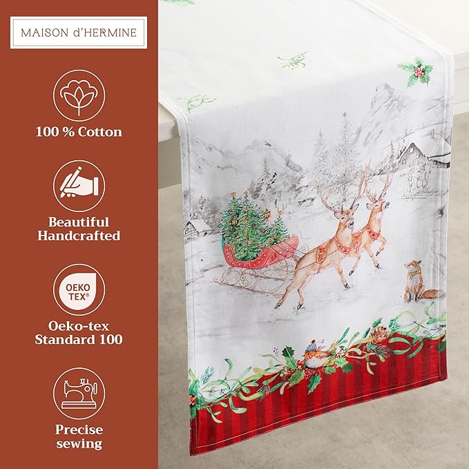 Maison d' Hermine Table Runner 100% Cotton Double Layer Table Runners 72 inches - Image 2