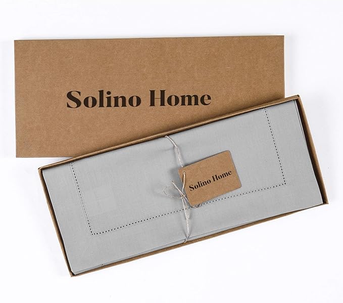 Solino Home Cotton Linen Light Grey Table Runner 72 Inches Long - Image 6