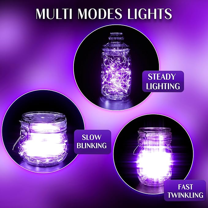 20 Pack Fairy Lights Battery Operated 60 Extra Batteries, 3 Modes 6.5ft 20 LED - Image 3