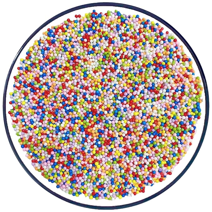 Sentovac Rainbow Nonpareils Sprinkles Edible 2mm Mini Peals Sprinkle by SentovacCakeSprinkles