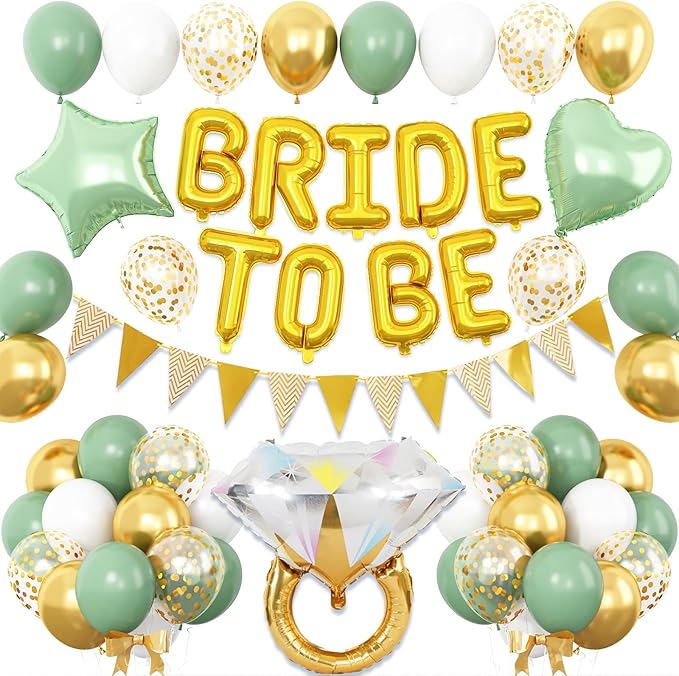 Bridal Shower Decorations Sage Green, Bachelorette Party Decor by Dagelar