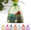 ANZNKU 100 Pack Green Organza Bags 4 x 6 inch Premium Sheer Drawstring Small by ANZNKU