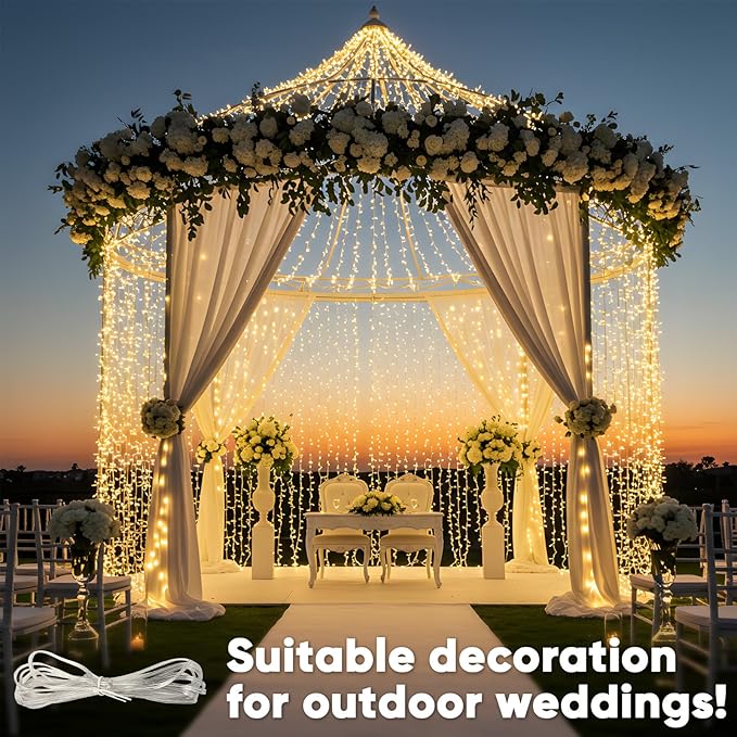 suddus 900 LED Christmas String Lights Outdoor, 9.8x29.5ft Curtain Light Plug in - Image 5