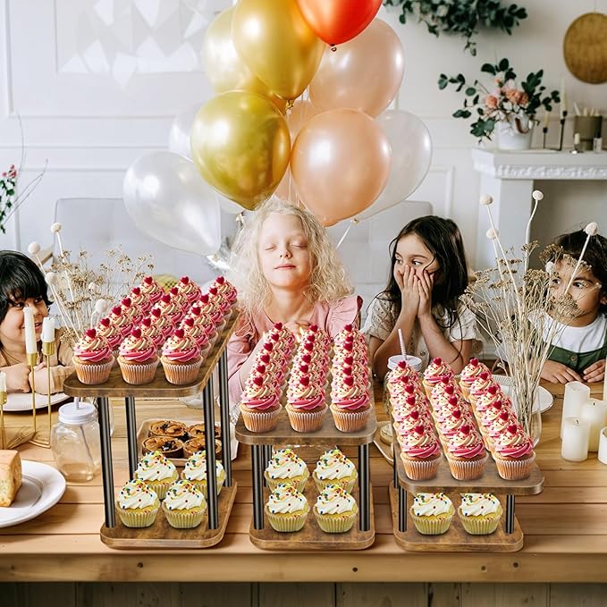 Cupcake Stand for 50 Cupcakes Wooden Dessert Table Display Set Rustic Dessert - Image 2