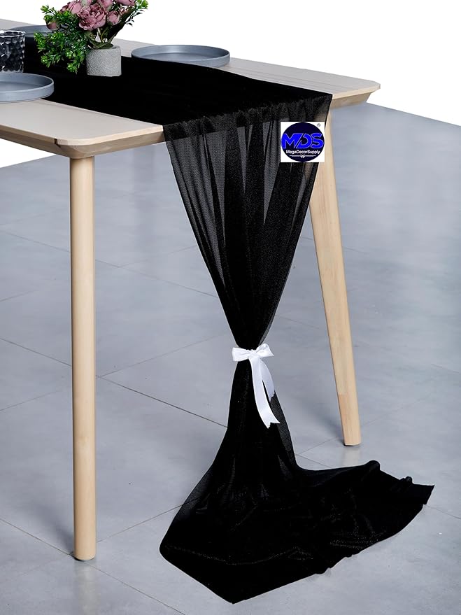 MDS 2 Pack 10ft Chiffon Table Runner 29 x 120 Inches Sheer Wedding Runner - Image 3