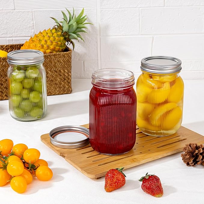 MirthMood 32 OZ Wide Mouth Mason Jars, 4 PACK Glass Mason Jars - Image 6