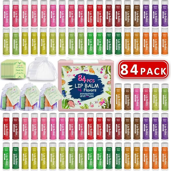 84 Pack Natural Lip Balm Bulk by yopela