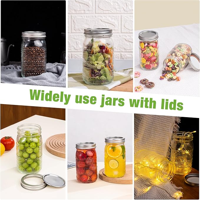 Mason Jars 32 Oz with Lids Wide Mouth 4 Pack, Glass Jars Canning Jars Large - Image 5