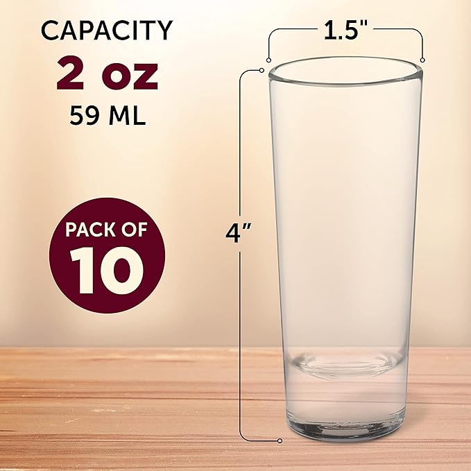 DISCOUNT PROMOS Cordial Shooter Shot Glasses 2 oz. Set of 10, Bulk Pack - Image 5