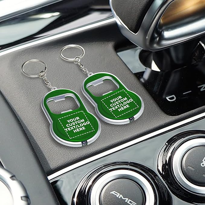 DISCOUNT PROMOS Custom Bottle Opener & LED Keychains Set of 50, Personalized - Image 7