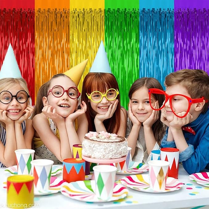 2 Pack Rainbow Backdrop Curtains, 3.28 Ft x 6.56 Ft Rainbow Party Decorations - Image 6