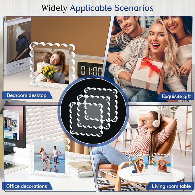 3Pack Clear Magnetic Picture Frames 5×5 Inch - Image 5