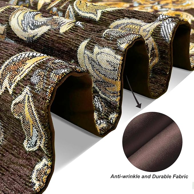 Glittering Colorful Jacquard Table Runner 72 inches Long Chenille and Satin - Image 6