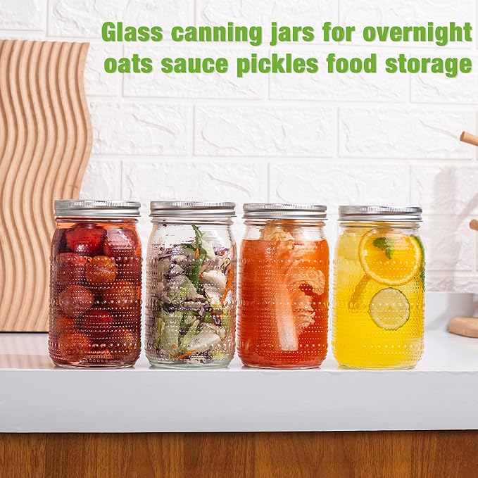 Mason Jars 32 Oz with Lids Wide Mouth 4 Pack, Glass Jars Canning Jars Large - Image 7