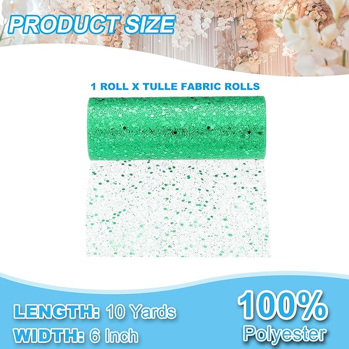 PATIKIL Tulle Fabric Rolls, 6 Inch by 10 Yards Fabric Spool Tulle Sparkling - Image 2