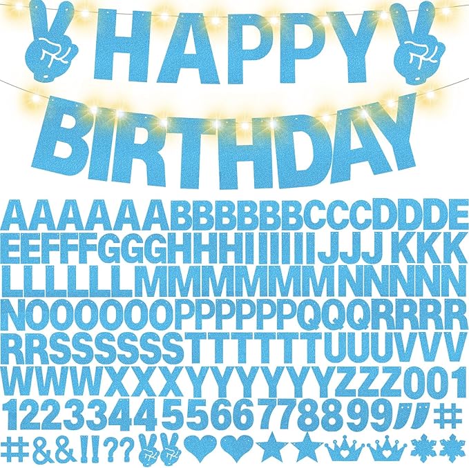 167Pcs DIY Glitter Customizable Banner Kit Custom Banner DIY Personalized Happy - Image 8