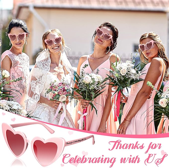 Vabean Wedding Heart Sunglasses Bulk Wedding Gifts Bachelorette Bridal Party - Image 4