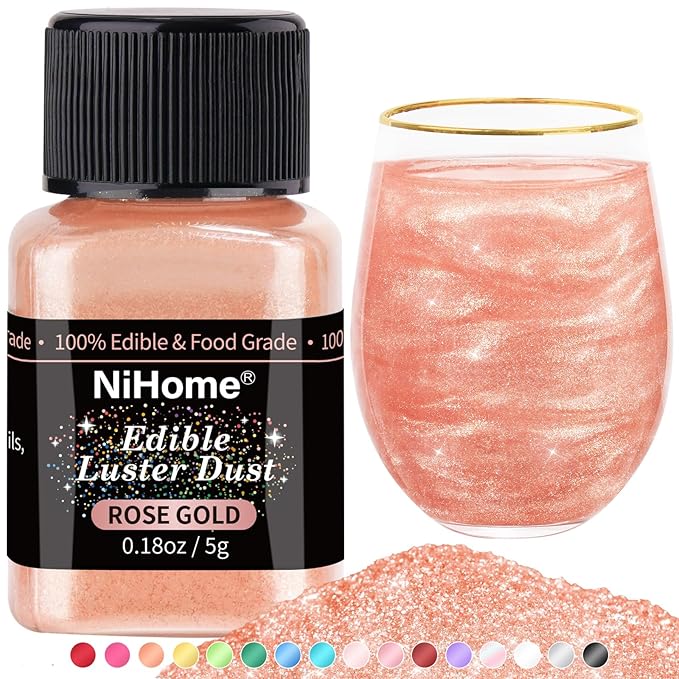 NiHome Edible Food-Grade Glimmer Powder Glitter Luster Dust Metallic Food by NiHome