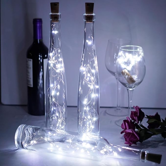 Wine Bottle Lights 20 LEDs Cork Lights Waterproof Battery Operated Fairy Mini - Image 2