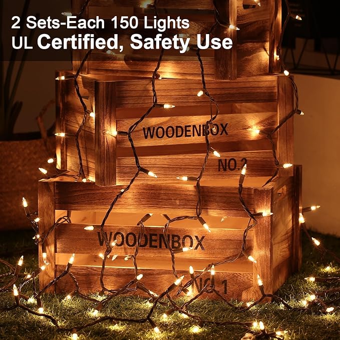 Clear Christmas Lights, 69.6ft 300ct Incandescent Christmas Lights, Connectable - Image 7