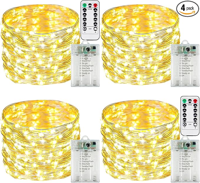 4 Pack Fairy Lights Battery Operated by Halloween