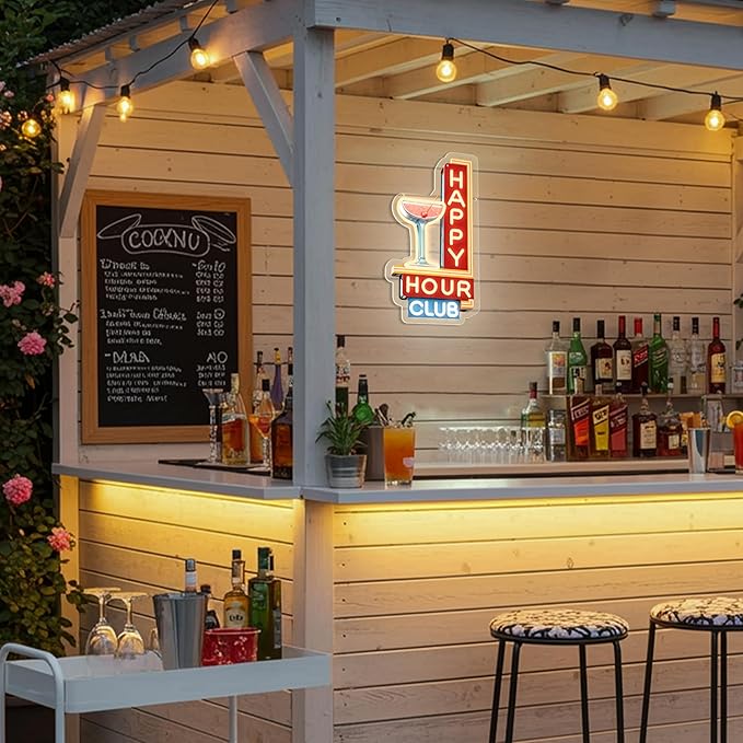 Happy Hour Neon Signs Dimmable Retro Led Happy Hour Club Neon Light - Image 6