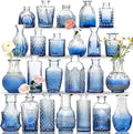 Bud Vases Set of 24, Gradient Blue Vintage Small Vases by Unknown