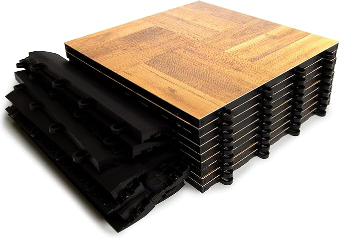 Big Floors 3X3OAKFLOOR Interlocking Lightweight Plastic Modular Dance Floor Kit - Image 3