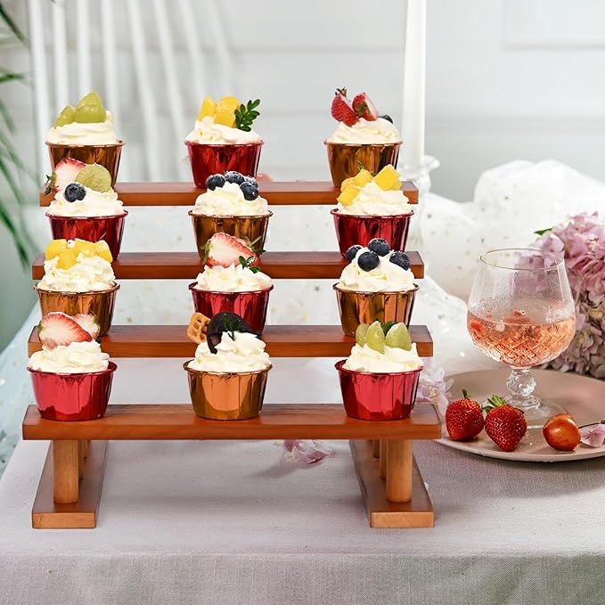3 Tier Wooden Display Riser Stand Perfume Organizer, Dessert Table Display Set - Image 7