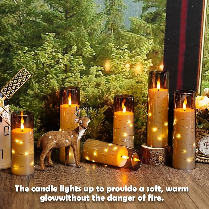 Flameless Candles with Embedded Star String - Image 5