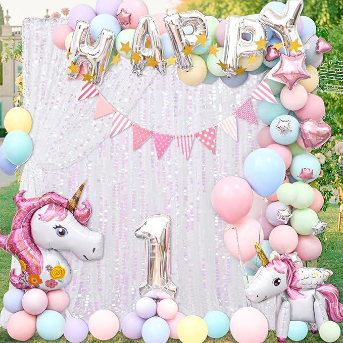 Large Payette Sequin Backdrop 2 Panels 4ftx8ft Iridescent White Glitter Fabric - Image 6