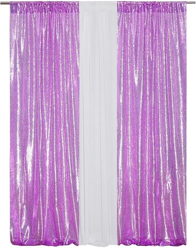 Eternal Beauty 2 PCS Sequin Backdrop Curtain, Sequin Wedding Backdrop - Image 3