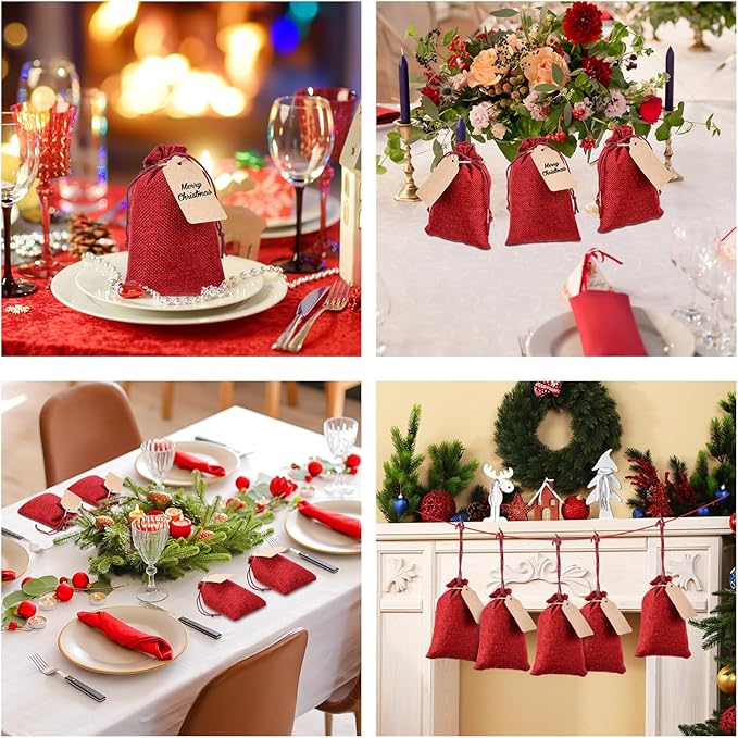 Woanger 100 Pcs Burlap Gift Bags - Image 6