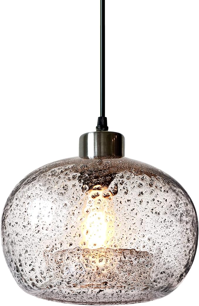 CASAMOTION Pendant Lighting Handblown Glass Drop Ceiling Lights, Modern Rustic by CASAMOTION