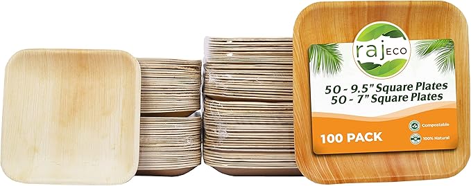 Raj Palm Leaf Plates Plates like Bamboo plates Disposable, Decorative by Raj