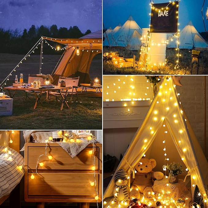 Minetom Globe String Lights, 33 Feet 100 Led Fairy Lights Plug in, 8 Modes - Image 6