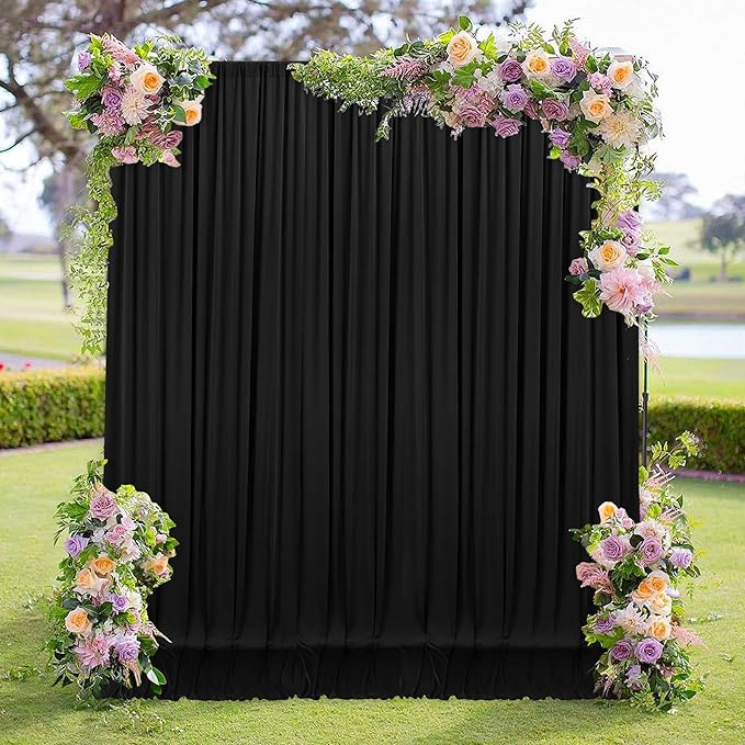 MEETSKY 10ft x 7ft Black Backdrop Curtain by MEETSKY