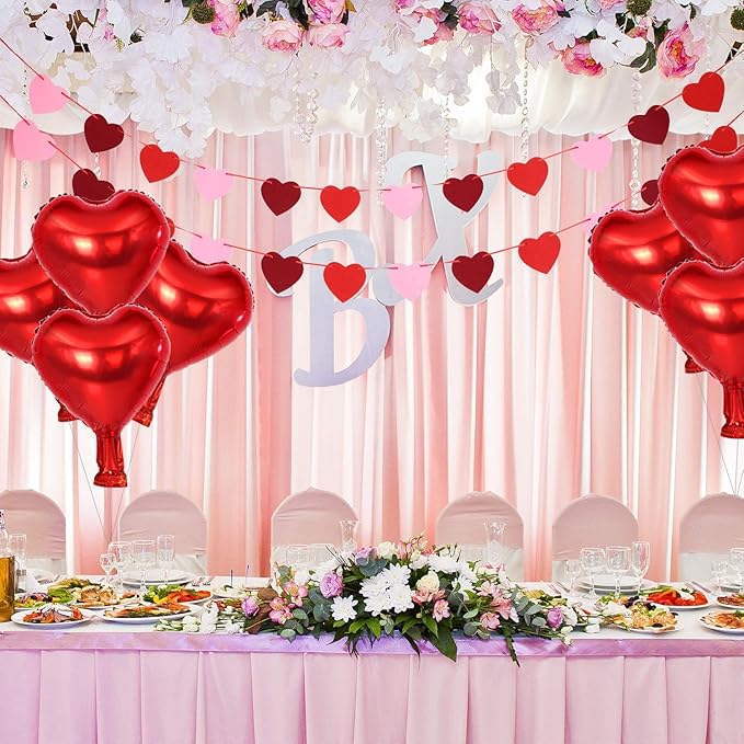 BEISHIDA 50 Pcs 10 Inch Heart Foil Balloons, Heart-Shaped Foil Balloons - Image 4