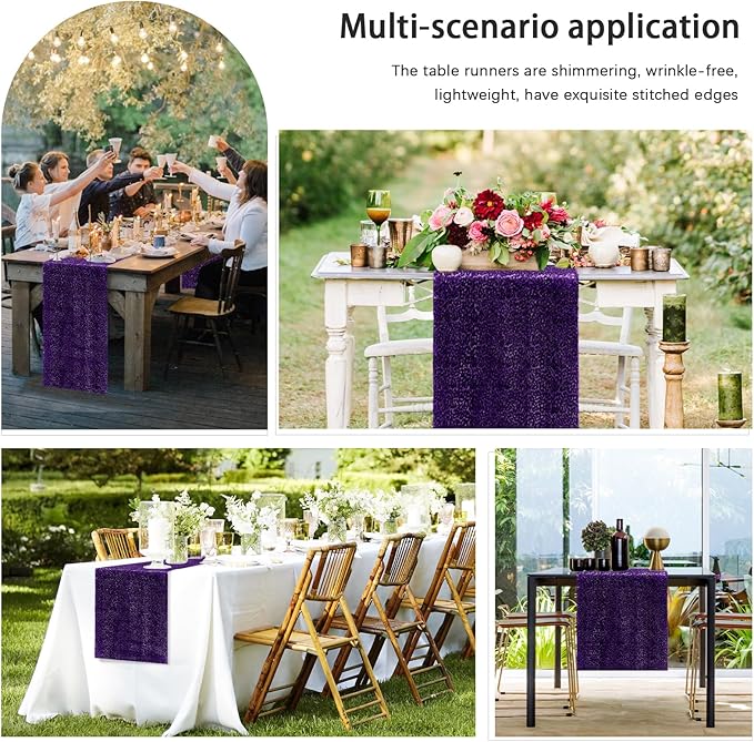 10 Packs 12 x 72 inches Sequin Table Runner - Image 6