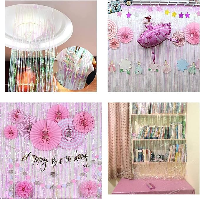 BRAVESHINE Party Decorations Iridescent Foil Fringe Backdrops - Image 4