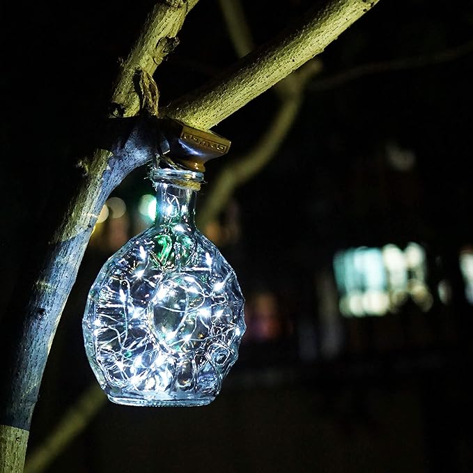 Decorman 10 Pack Solar Wine Bottle Lights 20 LEDs Waterproof Fairy Cork String - Image 7