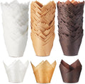 300 Pcs Jumbo Muffin Liners for Baking 2-1/4" x 4" Large Tulip Cupcake Liners by Motiskyy